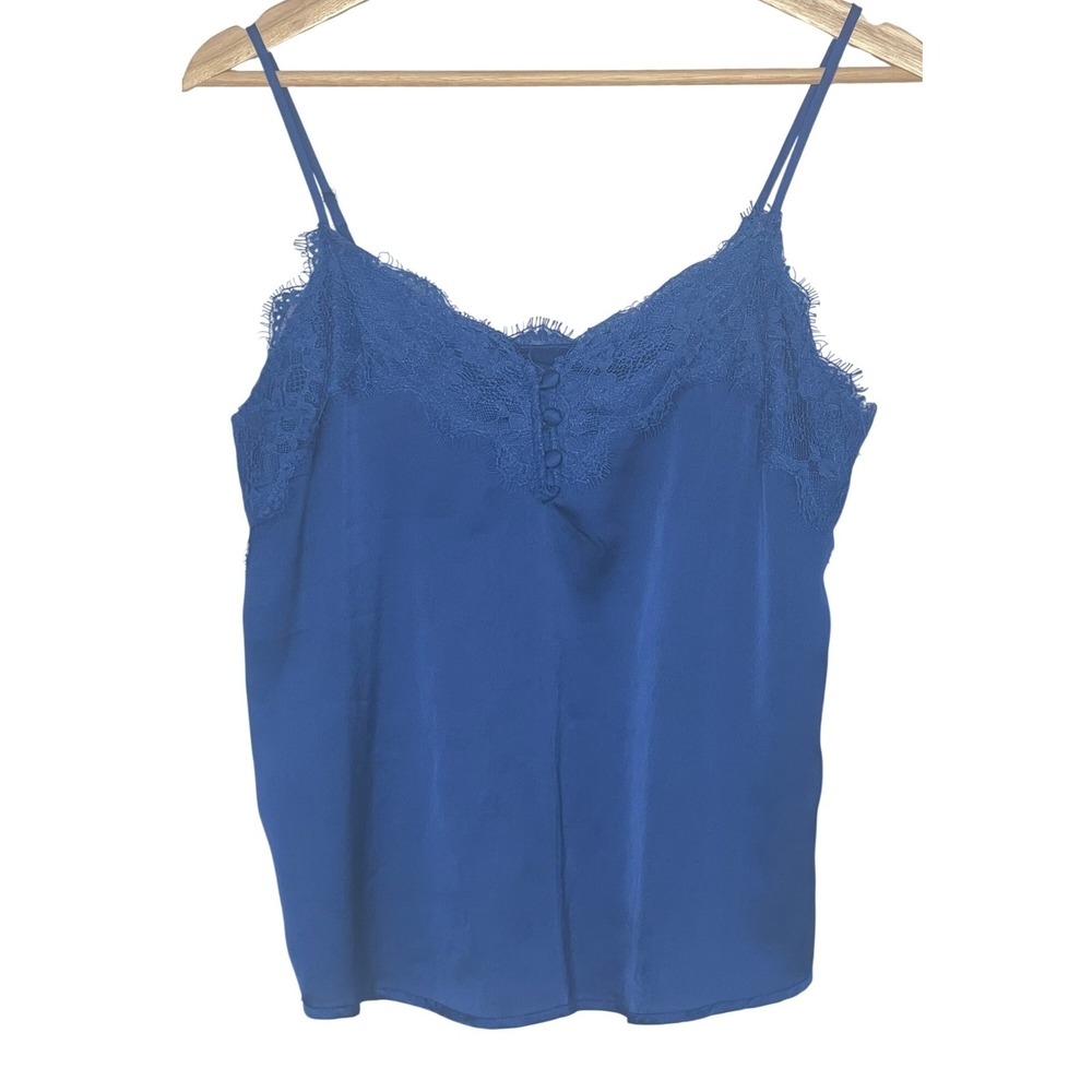 Abercrombie & Fitch Royal Blue Lace Trim Satin Cami Top Small